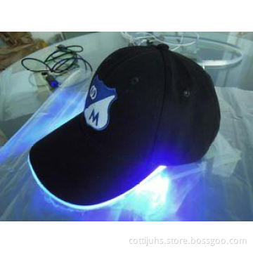 Blue Embroidered Baseball Caps with Built-in Blue Led Light
